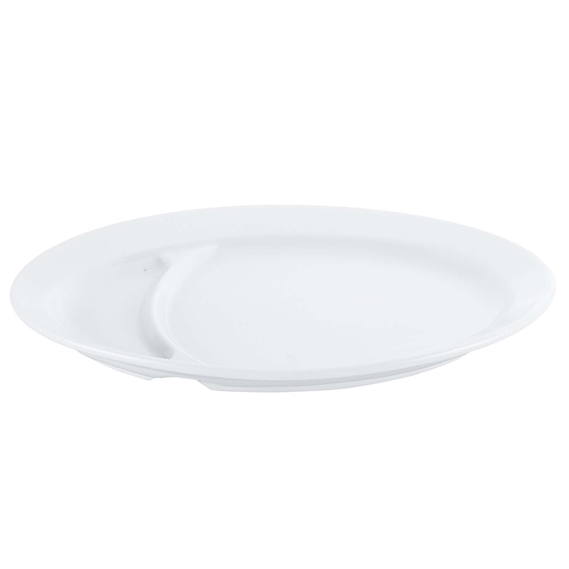 磁器　中華・洋食兼用食器　白仕切餃子皿   1個（ご注文単位1個）【直送品】