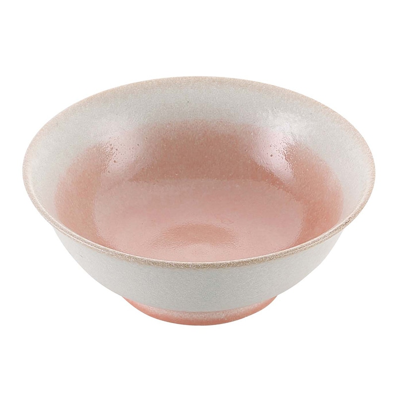 磁器　中華食器　釉彩ピンク　高台丼　6.8寸   1個（ご注文単位1個）【直送品】