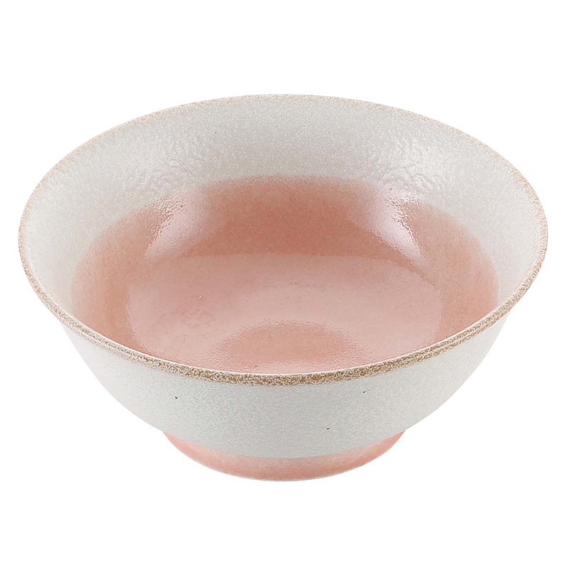 磁器　中華食器　釉彩ピンク　高台丼　6.5寸   1個（ご注文単位1個）【直送品】