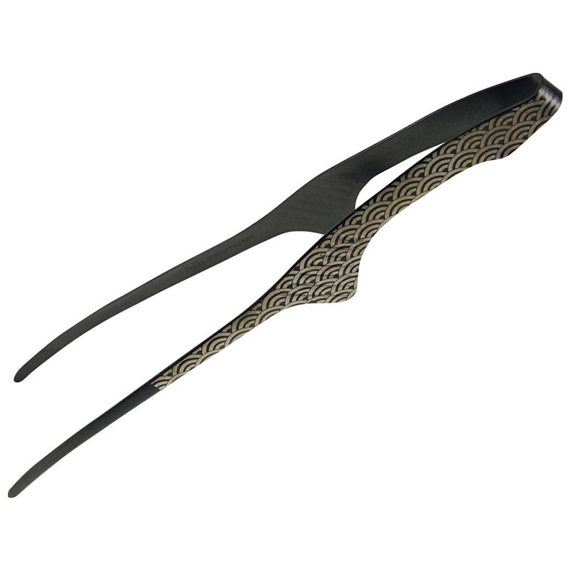 EBM　18-0　黒酸化発色チョップスティックトング 波  1個（ご注文単位1個）【直送品】