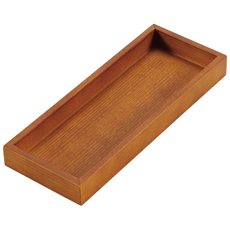 木製 浅型 千筋カトラリーボックス 茶 1個(ご注文単位1個)【直送品】