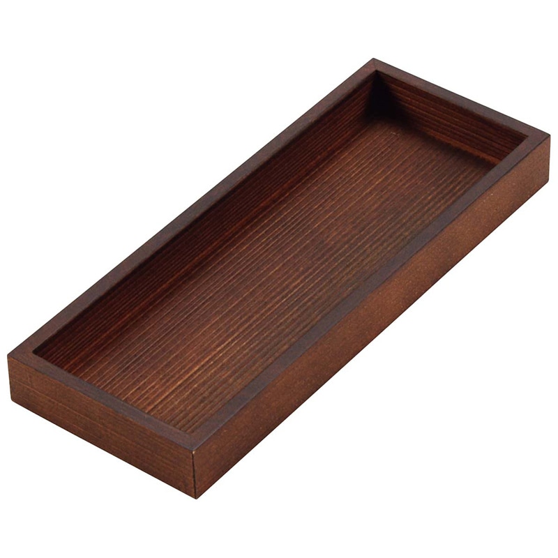 木製 浅型 千筋カトラリーボックス こげ茶 1個(ご注文単位1個)【直送品】