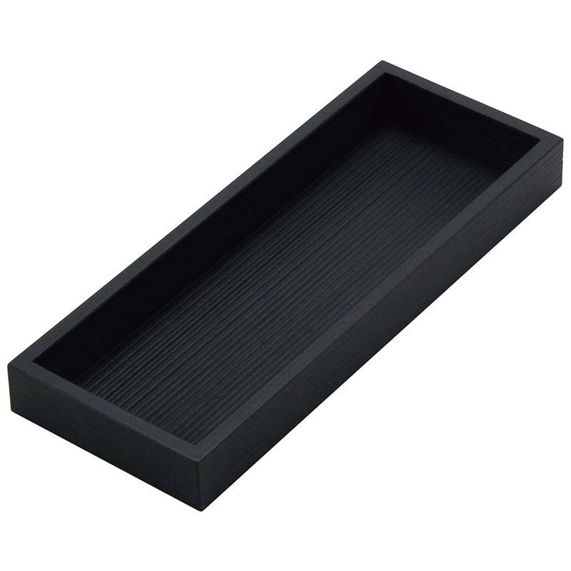 木製 浅型 千筋カトラリーボックス 黒 1個(ご注文単位1個)【直送品】