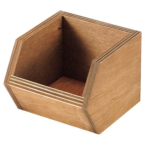 EBM 木製オーガナイザーボックスミニ ダークウォールナット塗装 1個(ご注文単位1個)【直送品】