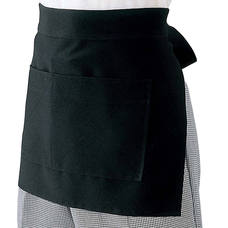 ショートエプロン SB82-1 ポプリン 黒 1個(ご注文単位1個)【直送品】