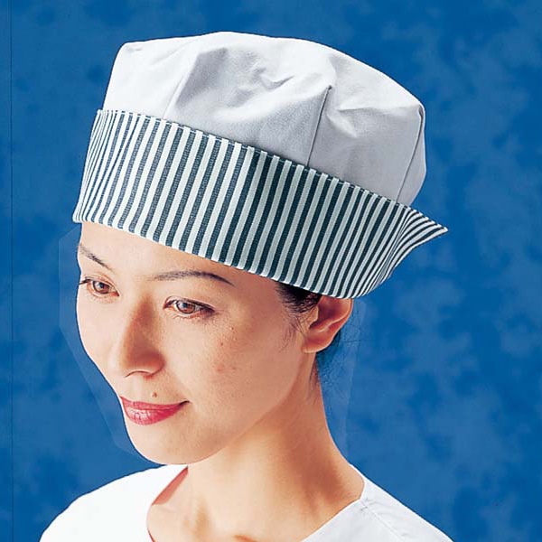 婦人用帽子 SK73-1 紺ストライプ フリー 1個(ご注文単位1個)【直送品】