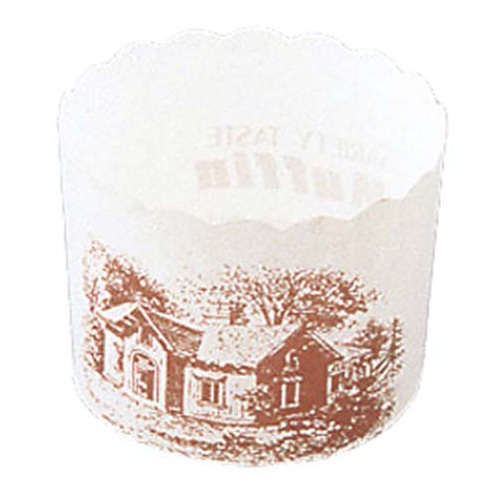 【直送品】 マフィンカップ　ハウス柄（100枚入）白 M－405