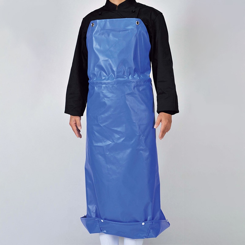 抗菌フィット前掛ガードロン　L　ブルー   1個（ご注文単位1個）【直送品】