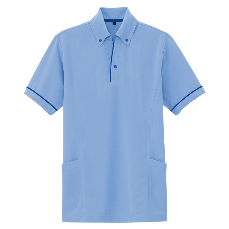 サイドポケットポロ　AZ-7668-007 サックス　S  1個（ご注文単位1個）【直送品】