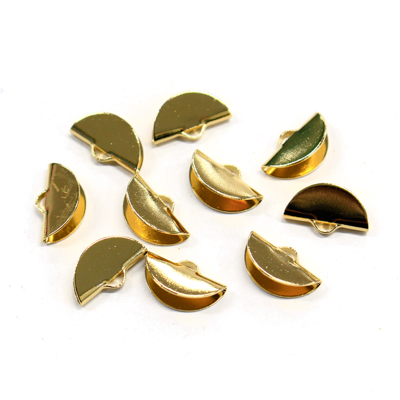 日本紐釦貿易(Nippon Chuko) リボン留め金具 ハーフラウンド W15mm 10個入 ゴールド A24-67-G 1袋（ご注文単位1袋）【直送品】