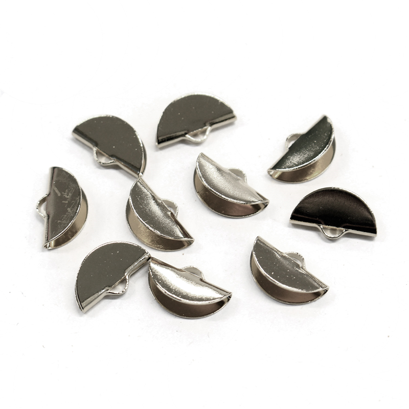 日本紐釦貿易(Nippon Chuko) リボン留め金具 ハーフラウンド W15mm 10個入 シルバー A24-67-S 1袋（ご注文単位1袋）【直送品】