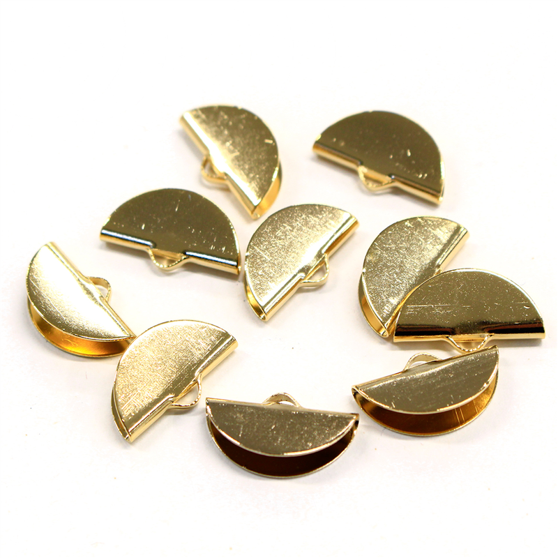 日本紐釦貿易(Nippon Chuko) リボン留め金具 ハーフラウンド W20mm 10個入 ゴールド A24-68-G 1袋（ご注文単位1袋）【直送品】