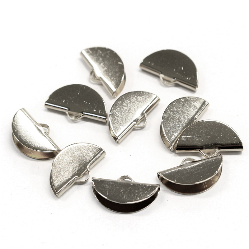 日本紐釦貿易(Nippon Chuko) リボン留め金具 ハーフラウンド W20mm 10個入 シルバー A24-68-S 1袋（ご注文単位1袋）【直送品】