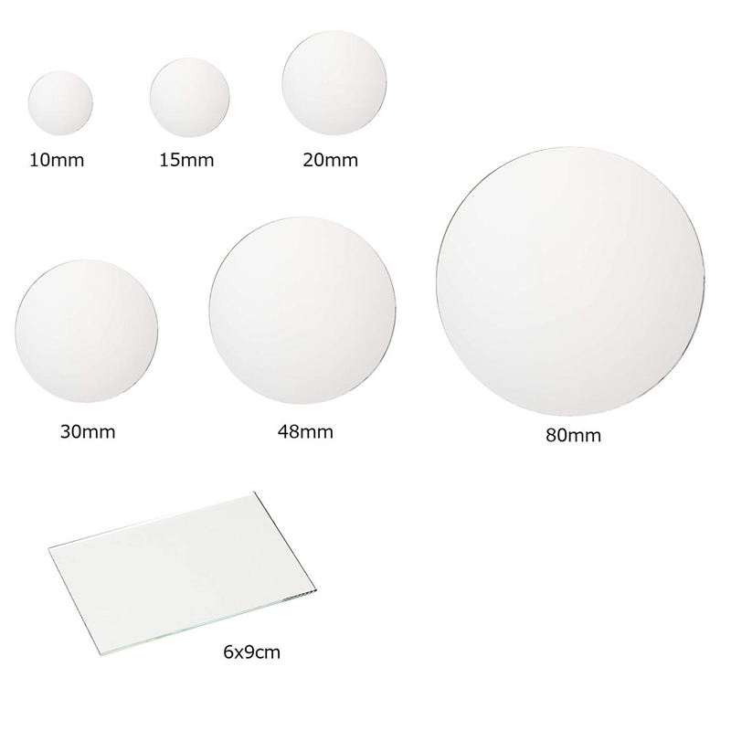 日本紐釦貿易 ミラー 丸 8x8cm 5枚 KN80 (ご注文単位1束)【直送品】