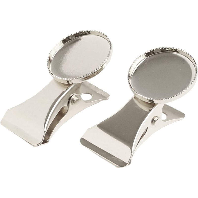 日本紐釦貿易 ミール皿付クリップ 皿16mm シルバー 2個 A24-55S （ご注文単位1束）【直送品】