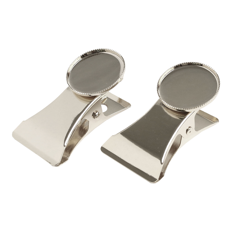 日本紐釦貿易 ミール皿付クリップ 皿20mm シルバー 2個 A24-56S (ご注文単位1束)【直送品】