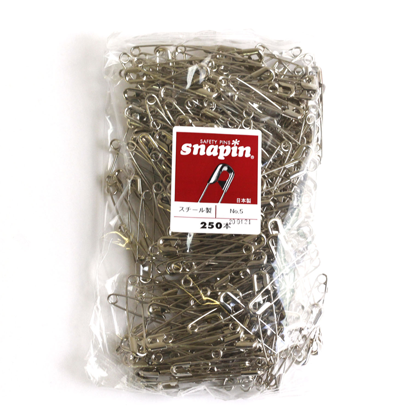 日本紐釦貿易 MERZEN スナッピン 安全ピン シルバー 53mm 250本 AC115-5 (ご注文単位1束)【直送品】