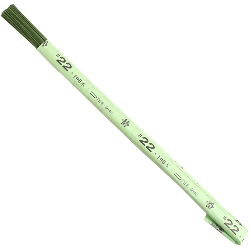 日本紐釦貿易 地巻ワイヤー #22 100本入り 全長36cm グリーン MAF-J22G （ご注文単位1束）【直送品】