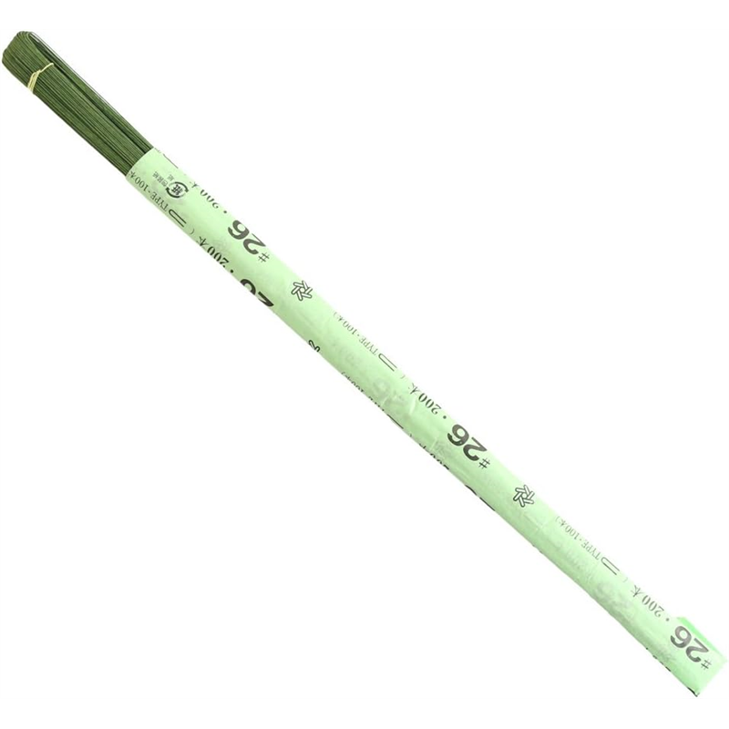 日本紐釦貿易 地巻ワイヤー #26 100本入り U字 全長72cm グリーン MAF-JW26G （ご注文単位1束）【直送品】