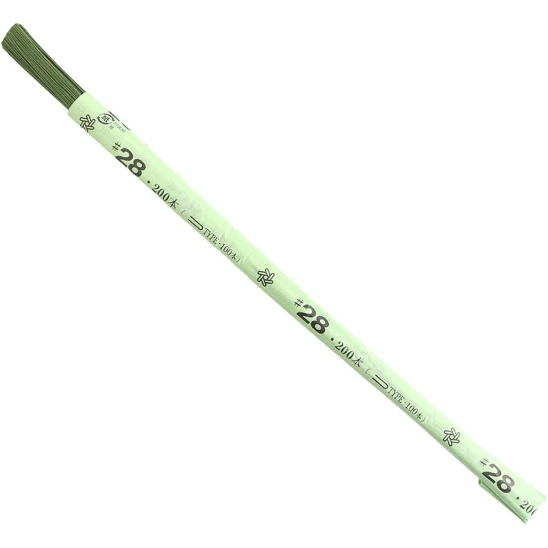 日本紐釦貿易 地巻ワイヤー #28 100本入り U字 全長72cm グリーン MAF-JW28G （ご注文単位1束）【直送品】