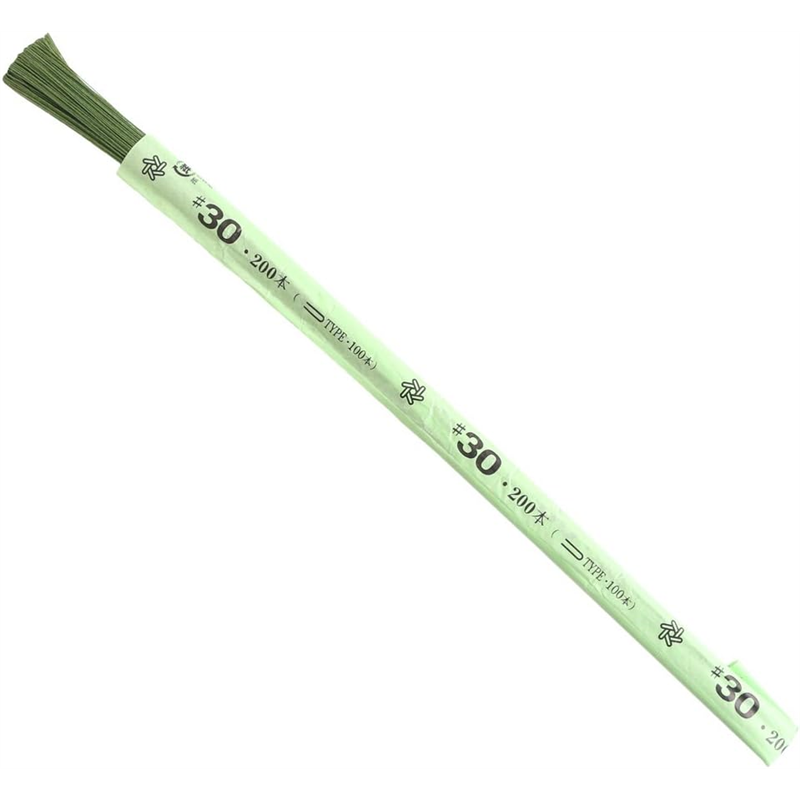 日本紐釦貿易 地巻ワイヤー #30 100本入り U字 全長72cm グリーン MAF-JW30G （ご注文単位1束）【直送品】