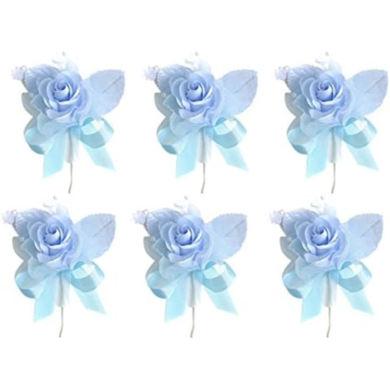 日本紐釦貿易 ローズブーケ 6輪 約6cm ブルー MAF-RO-B （ご注文単位1束）【直送品】