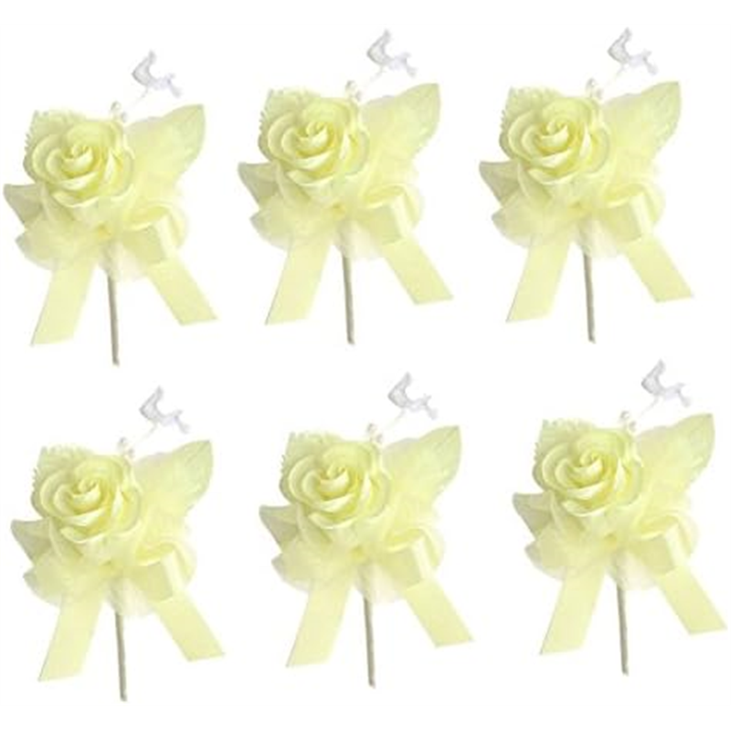 日本紐釦貿易 ローズブーケ 6輪 約6cm イエロー MAF-RO-Y （ご注文単位1束）【直送品】