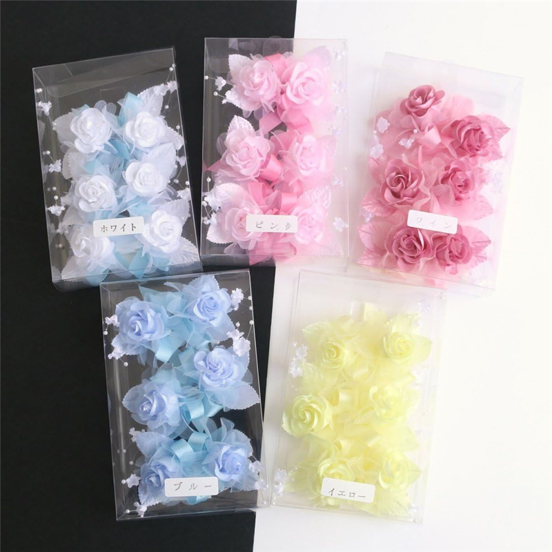 日本紐釦貿易 ローズブーケ 6輪 約6cm イエロー MAF-RO-Y (ご注文単位1束)【直送品】