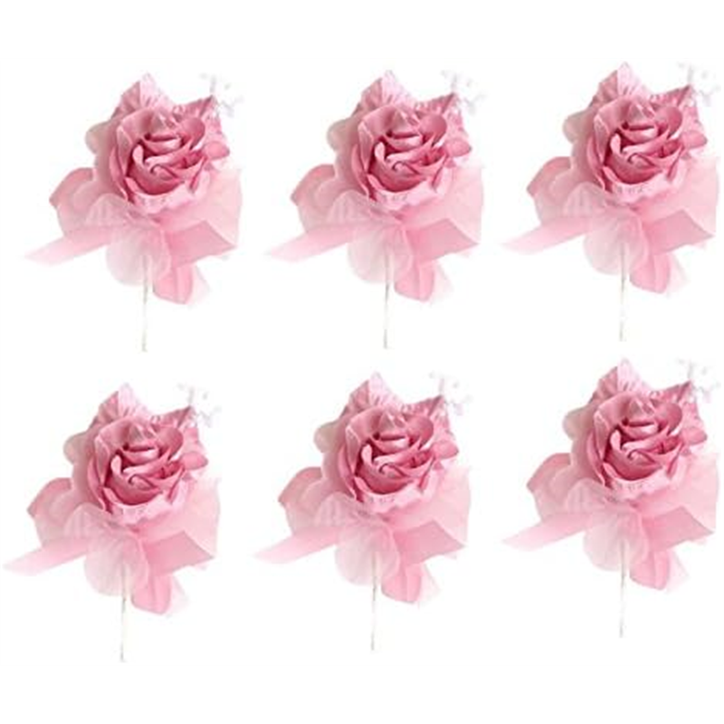 日本紐釦貿易 ローズブーケ 6輪 約6cm ワイン MAF-RO-WR （ご注文単位1束）【直送品】