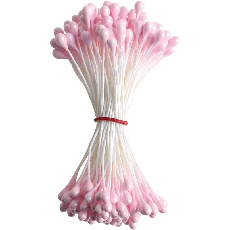 日本紐釦貿易 つまみ細工用花芯 ペップ 桃 長さ約4.5cm 144本入 S54-7 （ご注文単位1束）【直送品】