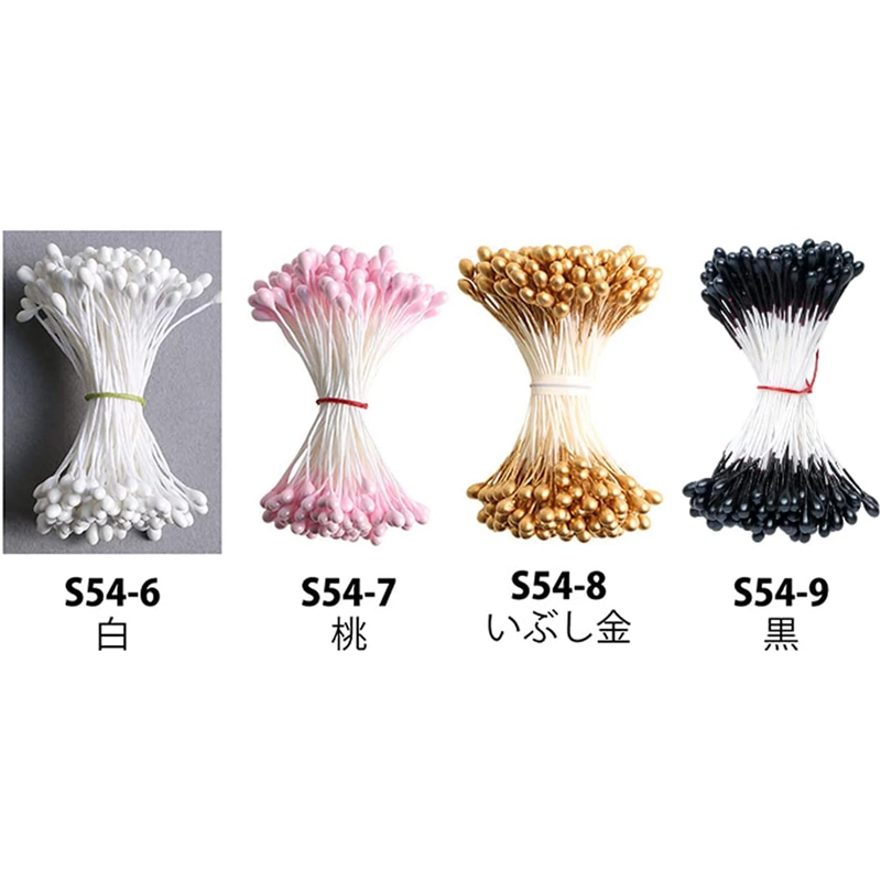 日本紐釦貿易 つまみ細工用花芯 ペップ 桃 長さ約4.5cm 144本入 S54-7 (ご注文単位1束)【直送品】