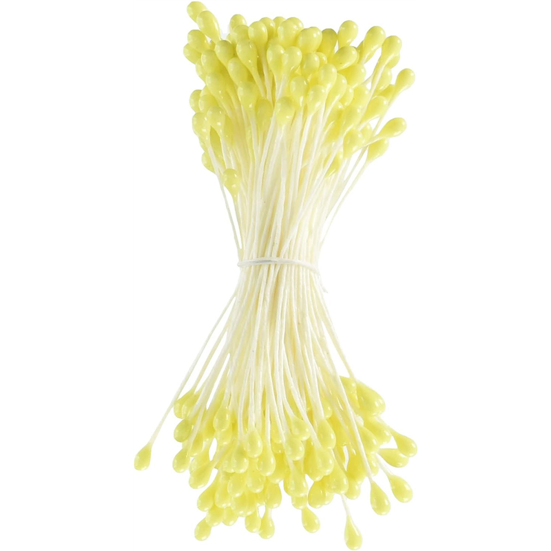 日本紐釦貿易 つまみ細工用花芯 ペップ 黄 長さ約4.5cm 144本入 S54-11 （ご注文単位1束）【直送品】