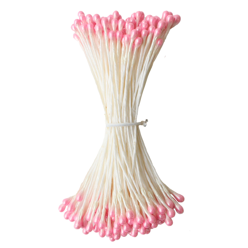 日本紐釦貿易 つまみ細工用花芯 ペップ 桃 長さ約4.5cm 玉1.5mm 約144本入 S54-13 （ご注文単位1束）【直送品】