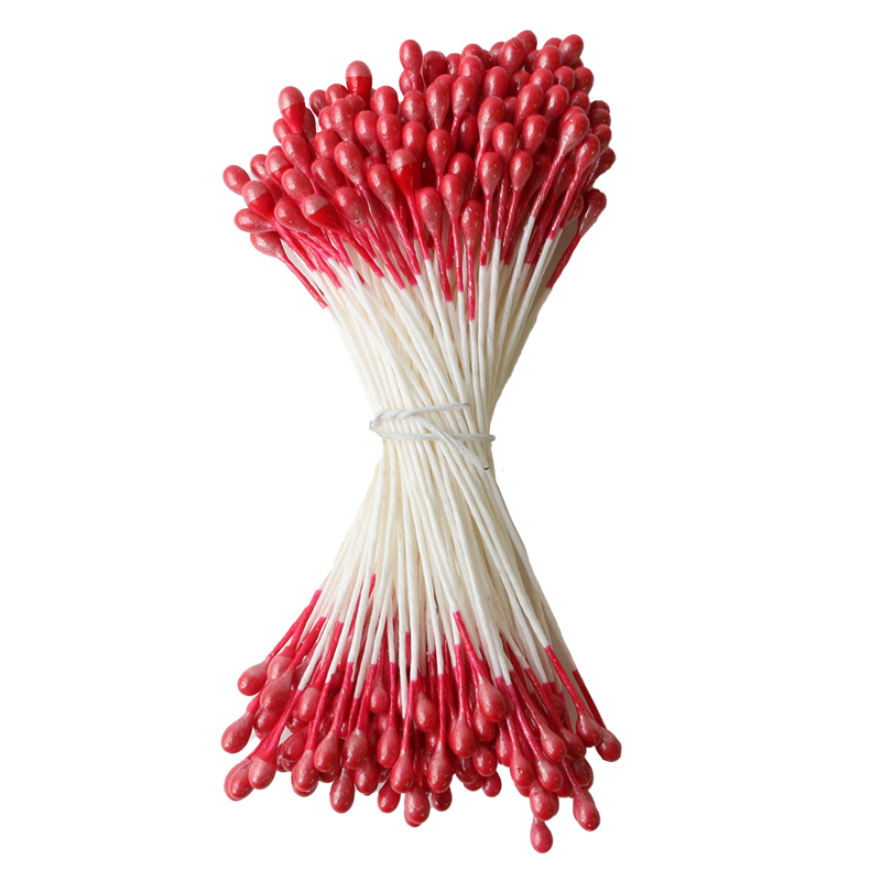 日本紐釦貿易 つまみ細工用花芯 ペップ 赤 長さ約4.5cm 玉1.5mm 約144本入 S54-14 （ご注文単位1束）【直送品】