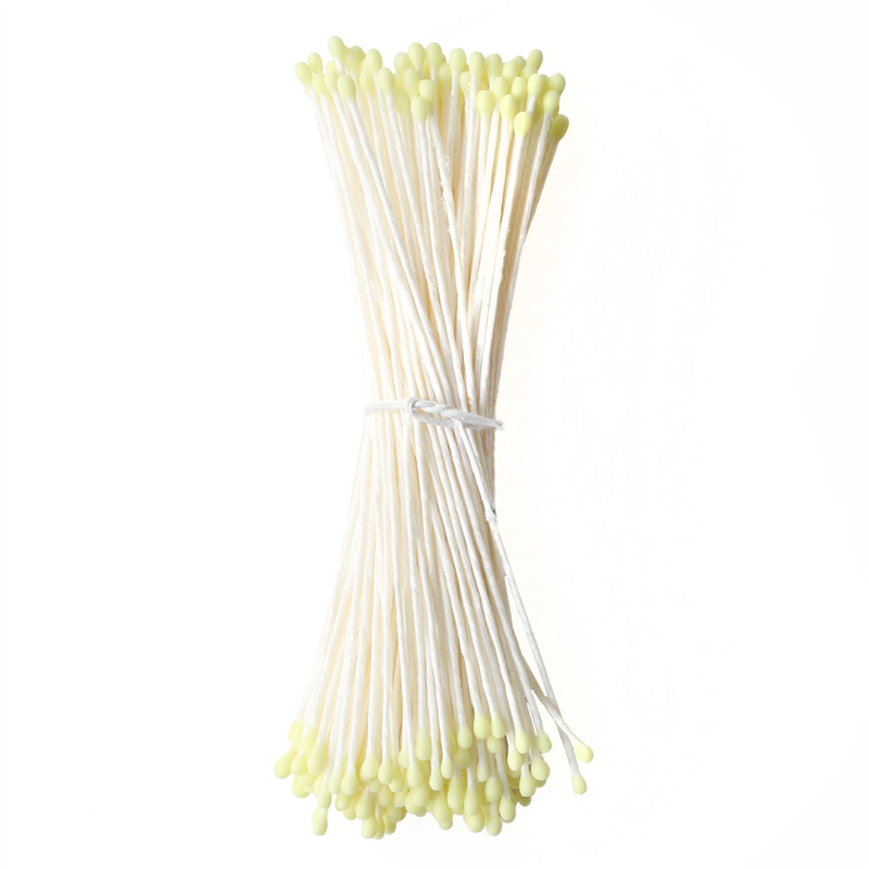 日本紐釦貿易 つまみ細工用花芯 ペップ 黄 長さ約4.5cm 玉1mm 約144本入り S54-19 （ご注文単位1束）【直送品】