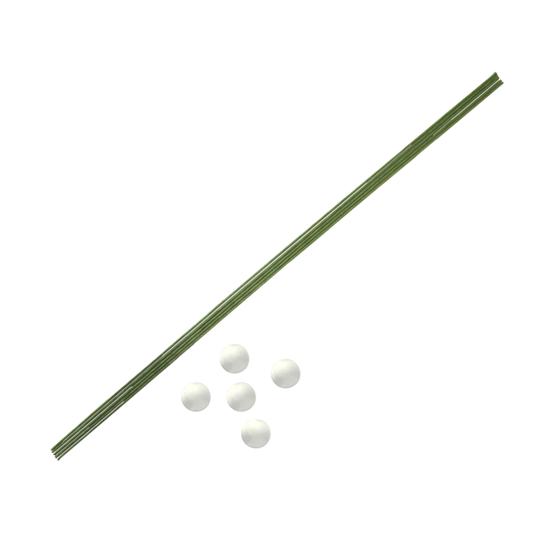 日本紐釦貿易 しだれ細工用 グリーンワイヤー・スチボールセット S61-2G （ご注文単位1セット）【直送品】