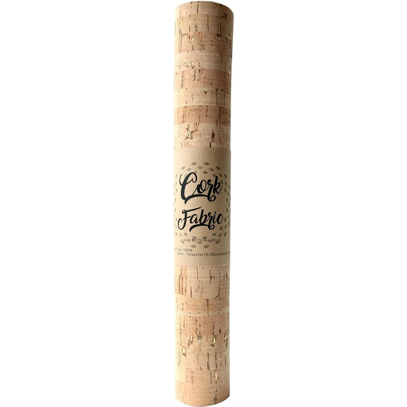 日本紐釦貿易 コルクカットクロス ラメ入 ナチュラル/ゴールド 約33×25cm CORK-2 (ご注文単位1枚)【直送品】