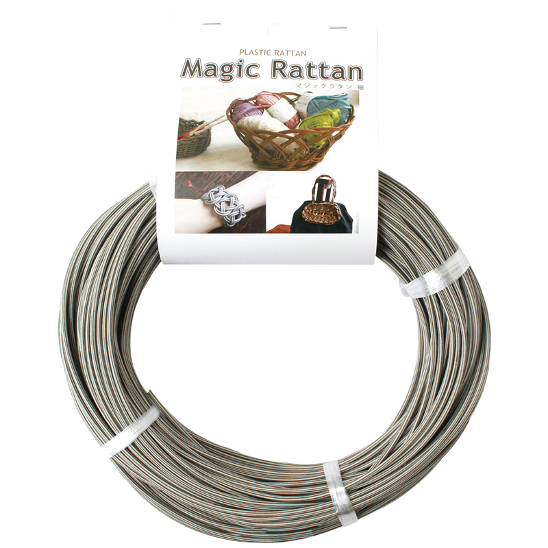 日本紐釦貿易 マジックラタン 細丸芯 幅約2.8mm 約50m巻 グレー MLC35-A27 (ご注文単位1巻)【直送品】