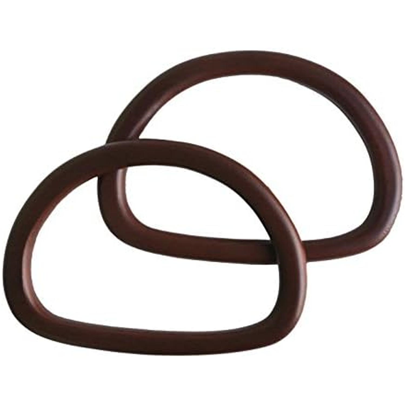 日本紐釦貿易 木製持手 2本入り W13×H11cm チョコ KT309 (ご注文単位1組)【直送品】