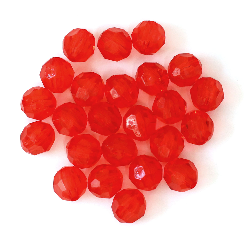 日本紐釦貿易 (Nippon Chuko) クラフトビーズ プラスチックビーズ 50個入 8mm レッド A1-86 (ご注文単位1束)【直送品】