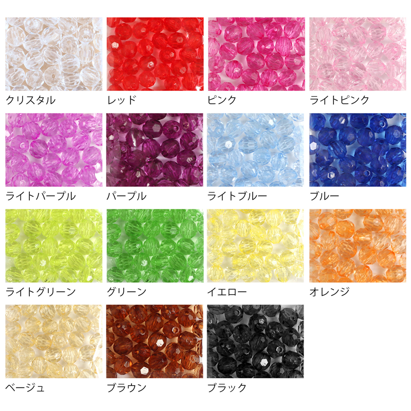 日本紐釦貿易 (Nippon Chuko) クラフトビーズ プラスチックビーズ 徳用500個入 8mm クリスタル A1-81-500 (ご注文単位1束)【直送品】