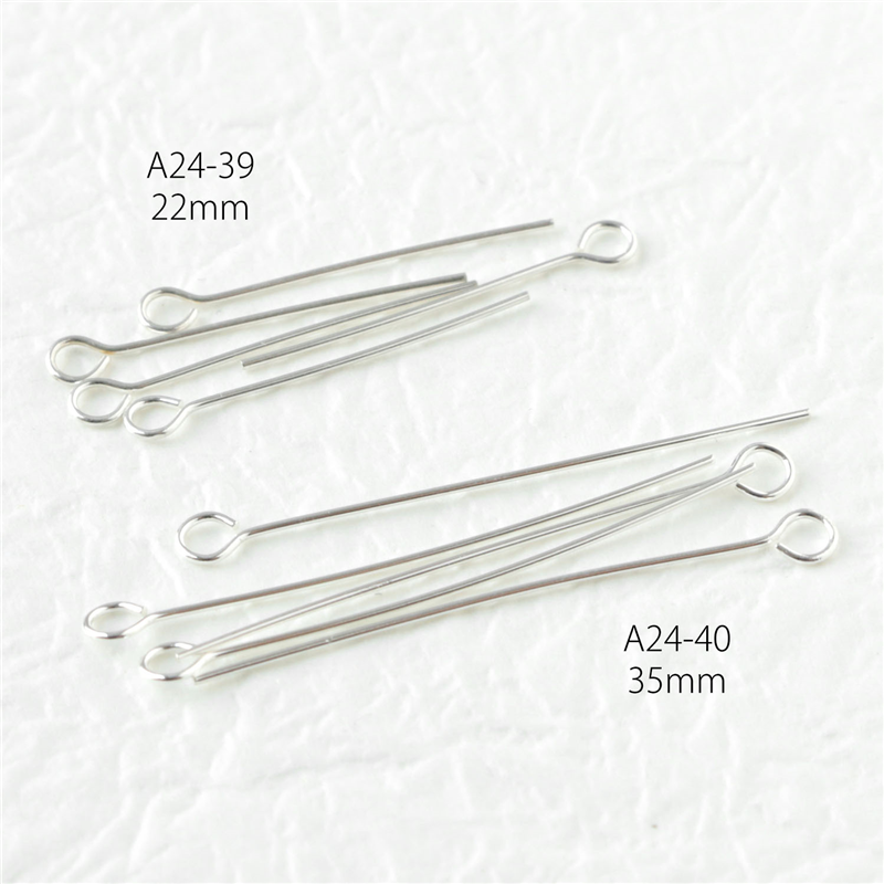 日本紐釦貿易 シルバー925 9ピン 100本 太さ0.5×長さ22mm シルバー A24-39-100 （ご注文単位1束）【直送品】