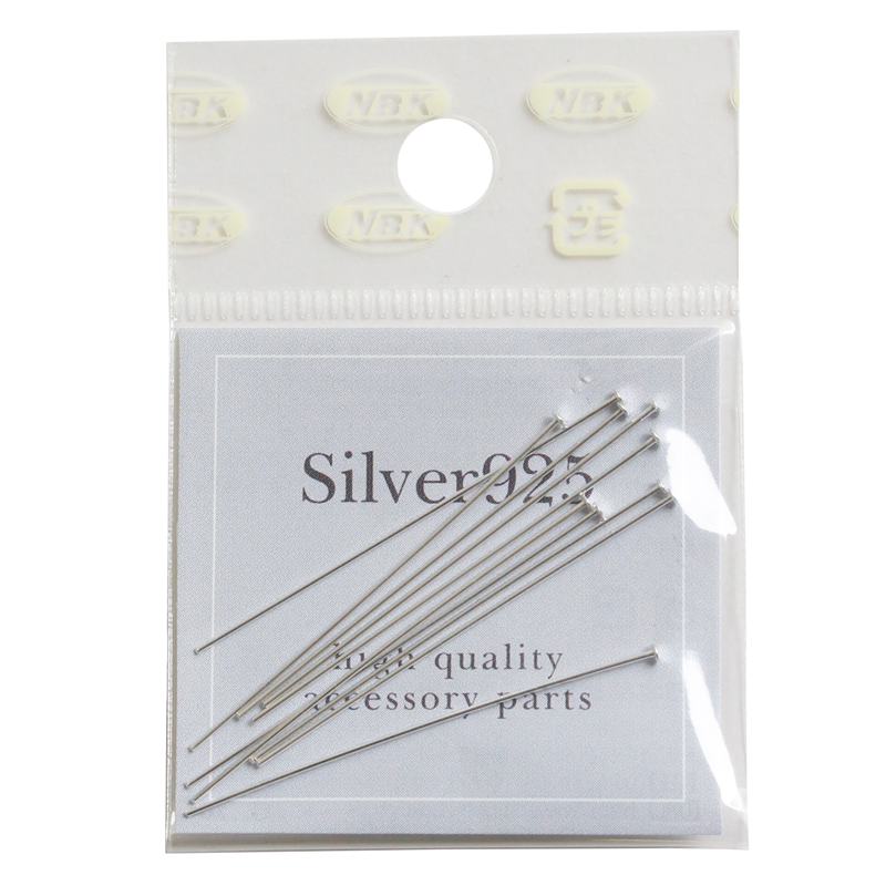 日本紐釦貿易 シルバー925 Tピン 10本 太さ0.5×長さ38mm シルバー A24-42 （ご注文単位1束）【直送品】
