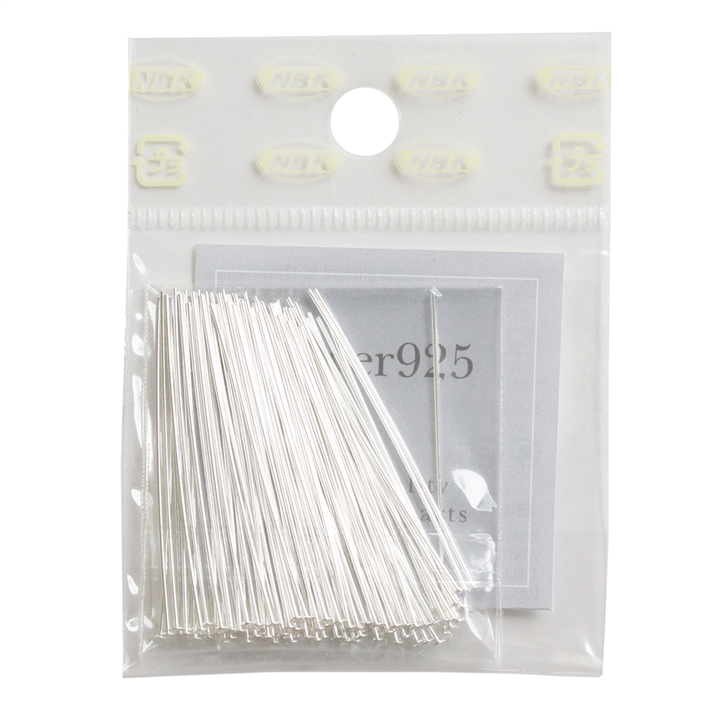 日本紐釦貿易 シルバー925 Tピン 100本 太さ0.5×長さ38mm シルバー A24-42-100 （ご注文単位1束）【直送品】