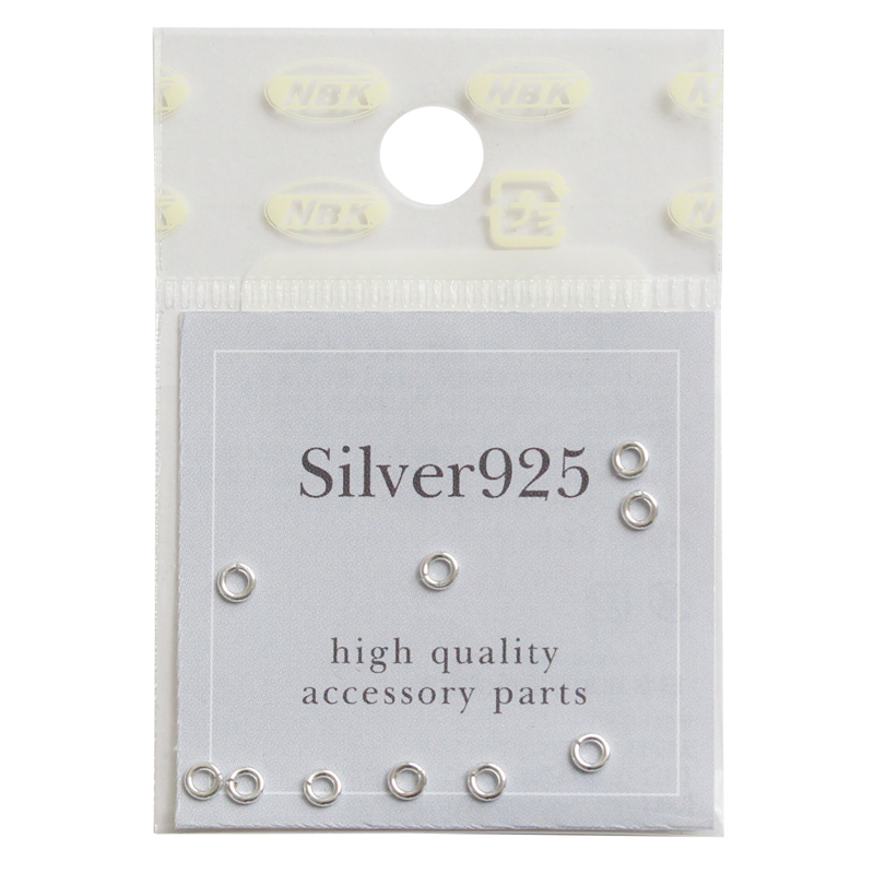 日本紐釦貿易 シルバー925 丸カン 10個 径線0.7×外径φ2.8mm シルバー A24-43 (ご注文単位1束)【直送品】