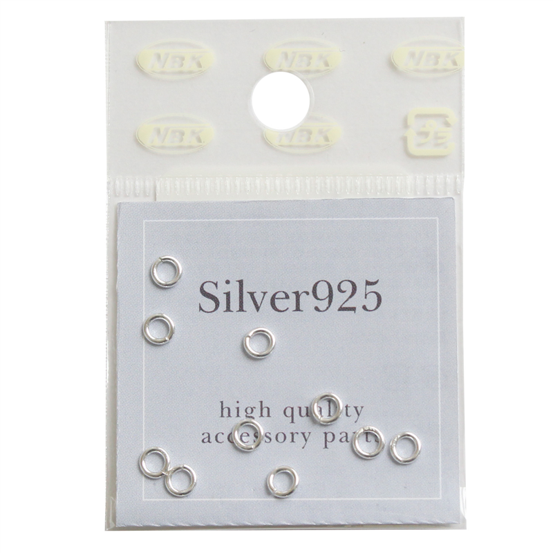 日本紐釦貿易 シルバー925 丸カン 10個 径線0.8×外径φ4mm シルバー A24-44 (ご注文単位1束)【直送品】