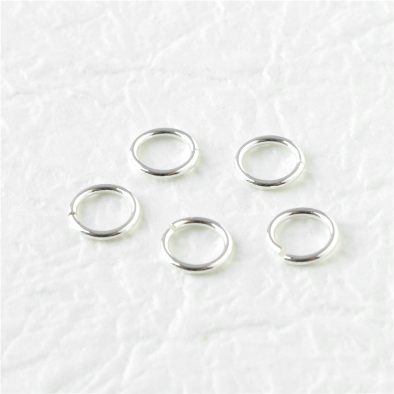 日本紐釦貿易 シルバー925 丸カン 100個 径線0.8×外径φ6mm シルバー A24-46-100 (ご注文単位1束)【直送品】
