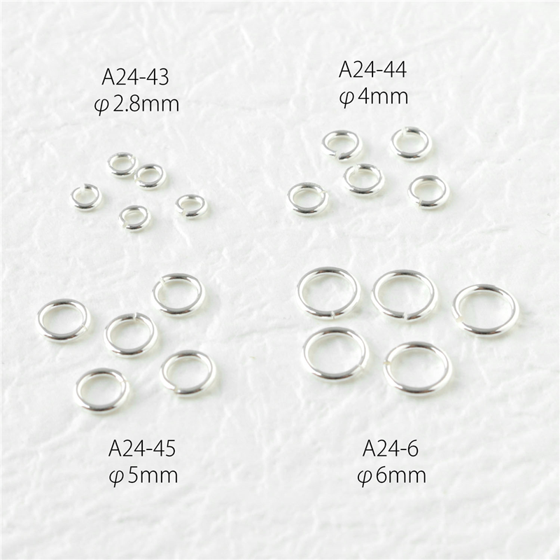 日本紐釦貿易 シルバー925 丸カン 100個 径線0.8×外径φ6mm シルバー A24-46-100 (ご注文単位1束)【直送品】