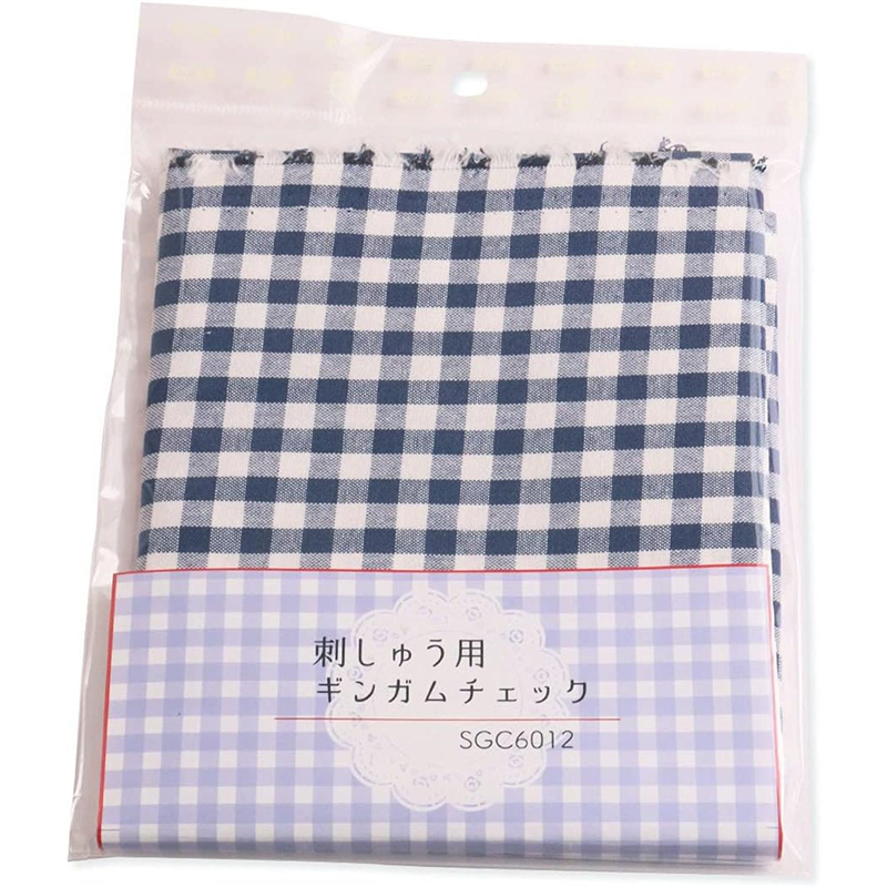 日本紐釦貿易 ギンガムステッチ用カットクロス ネイビー 約55×50cm 1枚入 SGC6012-560 (ご注文単位1束)【直送品】
