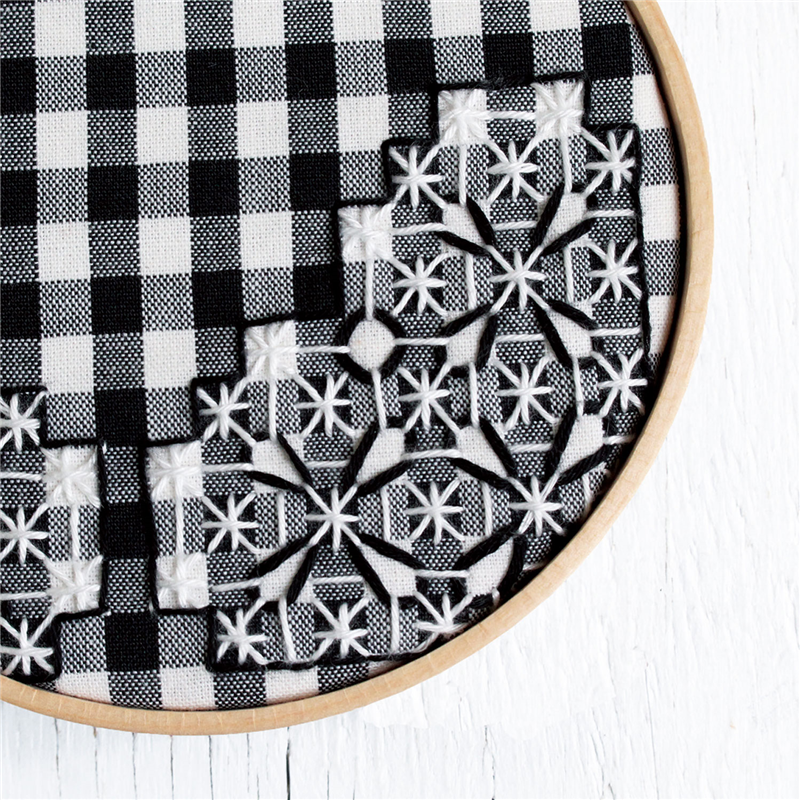 日本紐釦貿易 ギンガムステッチ用カットクロス ブラック 約55×50cm 1枚入 SGC6012-580 (ご注文単位1束)【直送品】